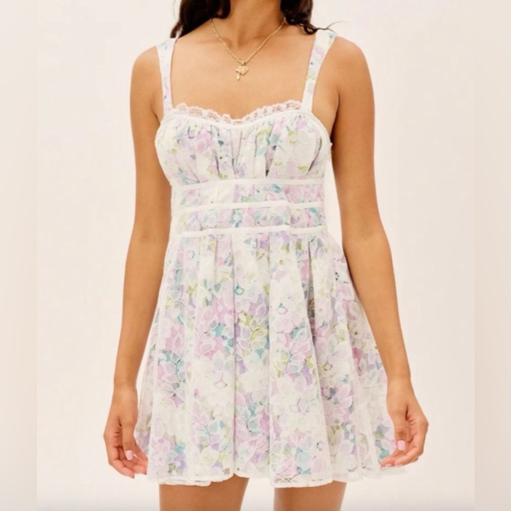 For Love & Lemons Loretta lace mini dress XS